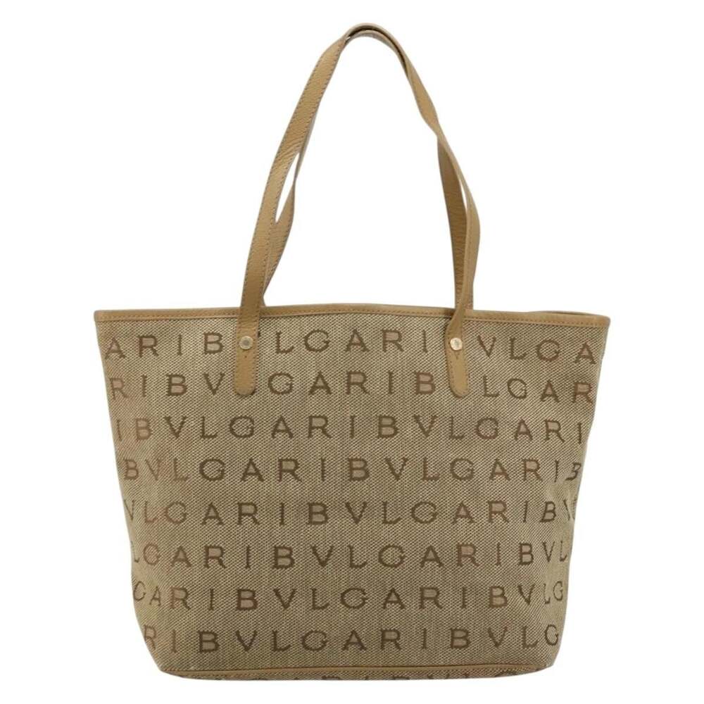 Bvlgari Canvas Logo Mania Tote Bag Beige